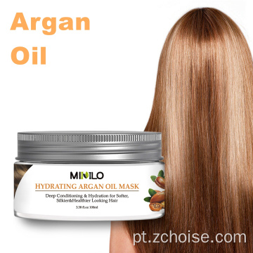 máscara de cabelo de óleo de argan marroquino de marca própria natural